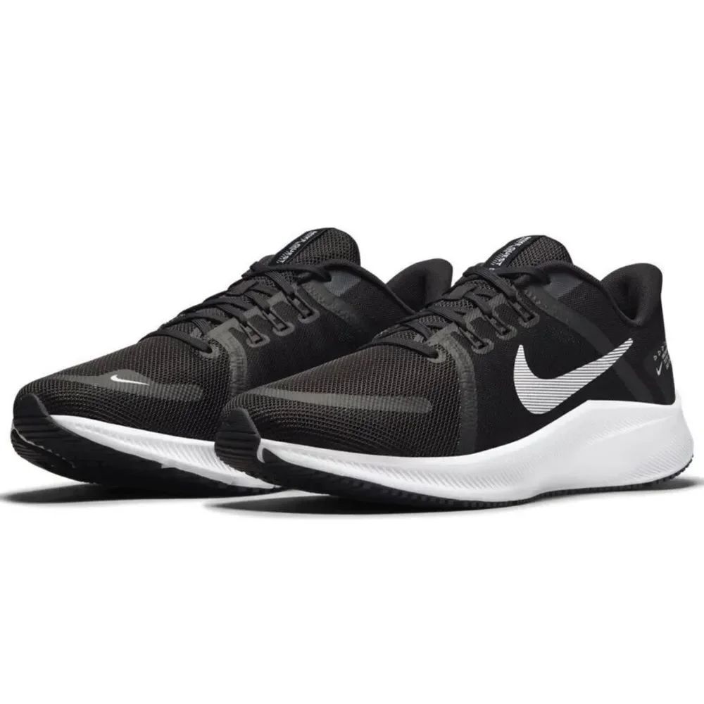 Nike Quest 4 Black White Lace Up Performance Sneaker Athletic Running Shoes